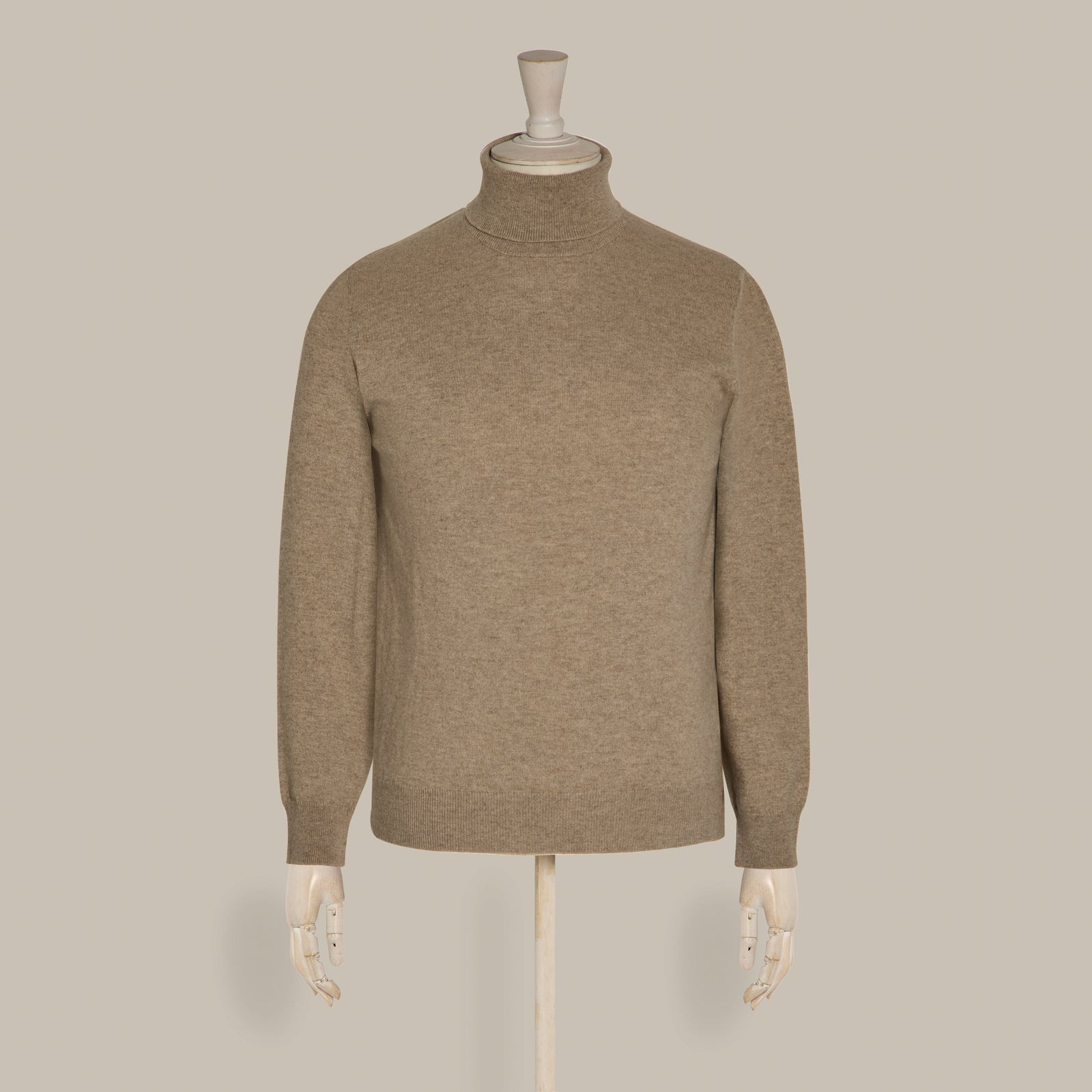 Cashmere Roll Neck Sweater In Natural