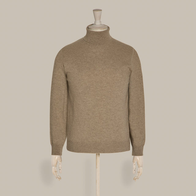 Cashmere Roll Neck Sweater In Natural