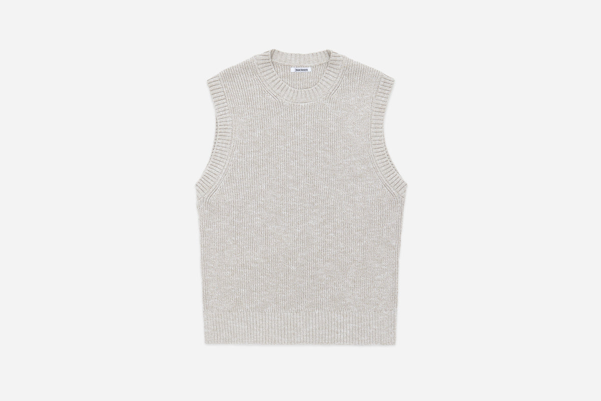 Sweater Vest - Natural Marled Yarn | 3sixteen