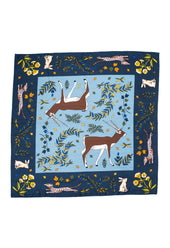 Navy Antelope Silk Bandana