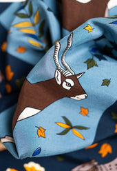 Navy Antelope Silk Bandana