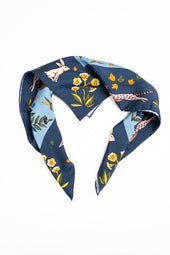 Navy Antelope Silk Bandana