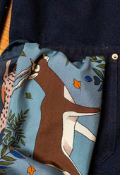 Navy Antelope Silk Bandana
