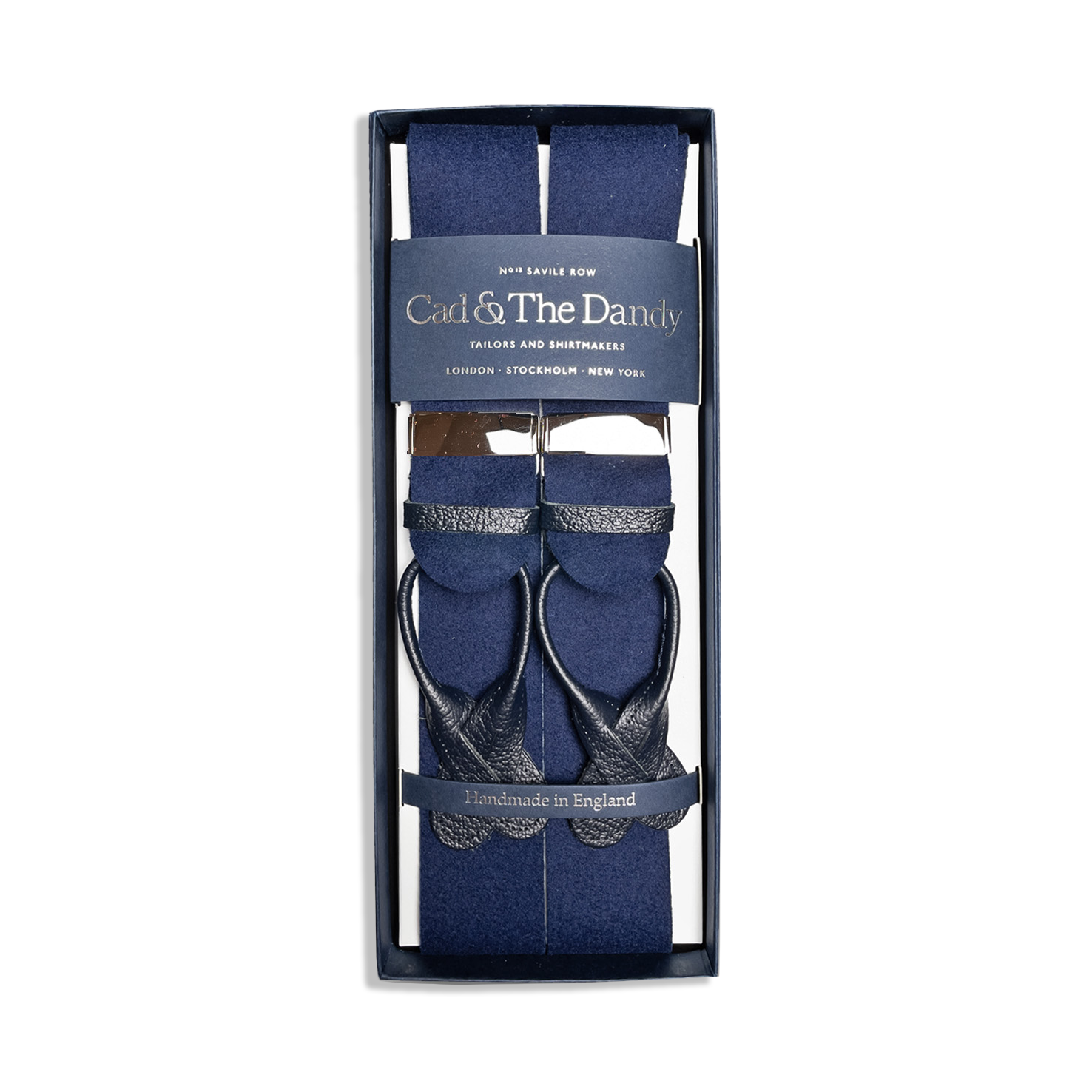 Albert Thurston Boxcloth Braces In Blue