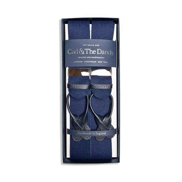 Albert Thurston Boxcloth Braces in Navy Blue