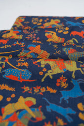 Navy Hunting Archers Wool Silk Scarf