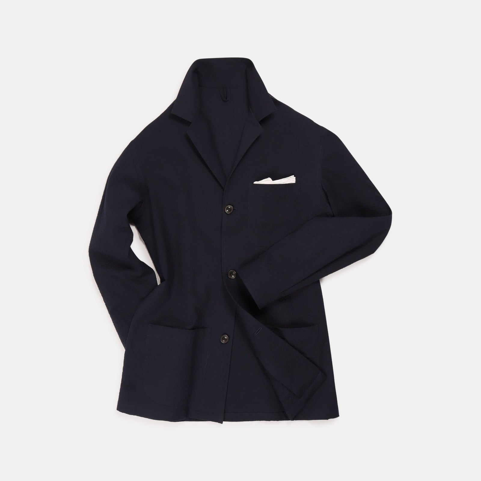 Painters Jacket In Blue Seersucker