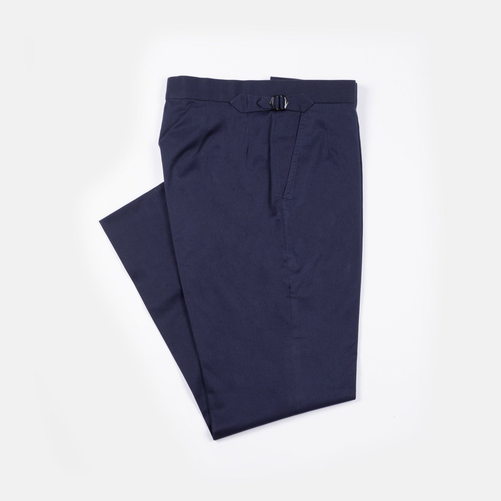 Flat Front Trouser In Stretch Cotton Twill