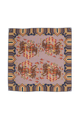 Navy and Brown Tiger Silk Bandana
