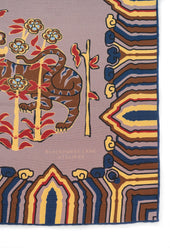 Navy and Brown Tiger Silk Bandana