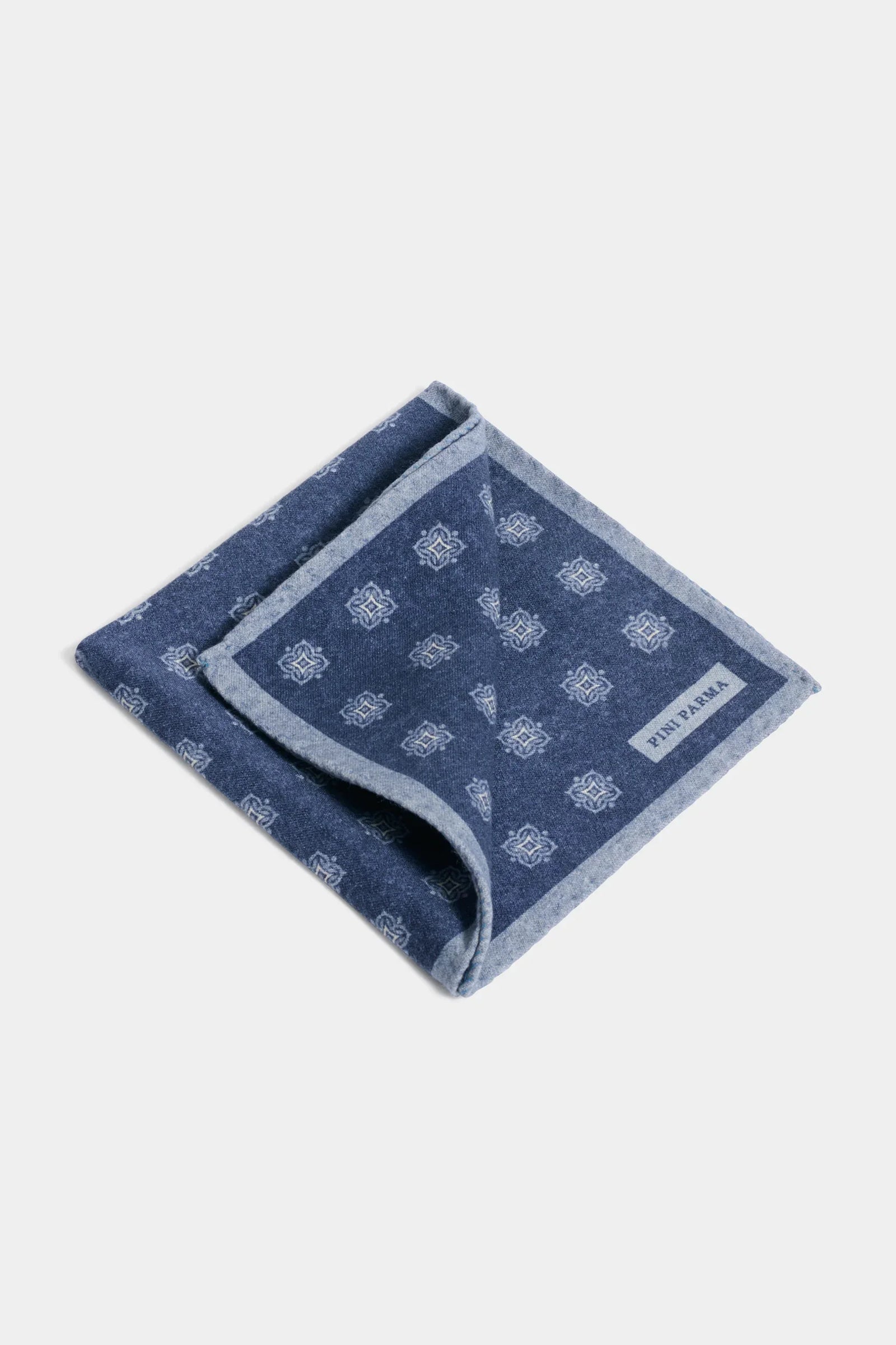Blue Fancy Pocket Square Made In Italy