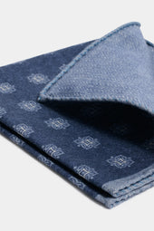 Blue Fancy Pocket Square Made In Italy