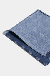 Blue Fancy Pocket Square Made In Italy