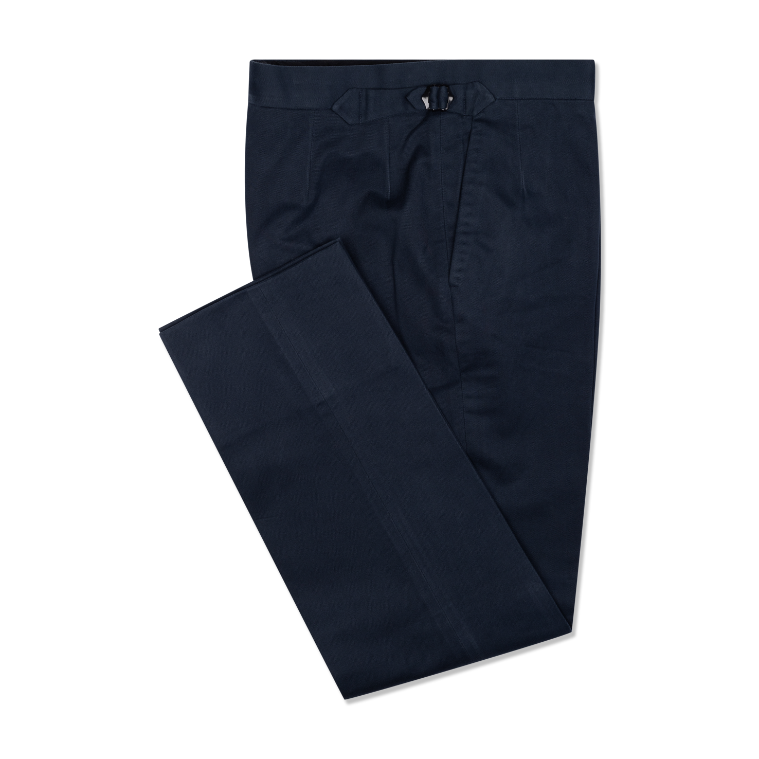 Flat Front Trouser In Brushed Cotton Twill