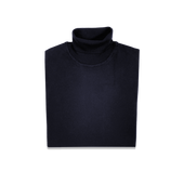 Roll Neck Jumper in Navy Cashmere Silk