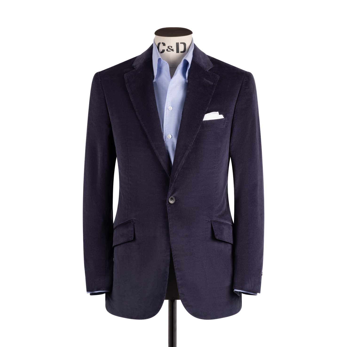 Single Breasted Notch Lapel Jacket In Corduroy