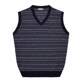 Fairisle Knitted Vest in Blue