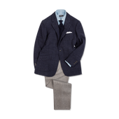 Single Breasted Notch Jacket In Glen Check