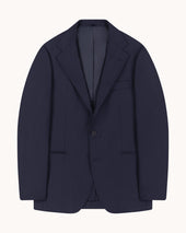 Sport Jacket - Navy Herringbone Wool