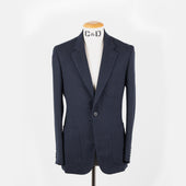 Single Breasted Cardigan Jacket in Navy Herringbone Jersey