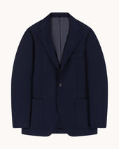 Sport Jacket - Navy Mock Leno Wool Hopsack