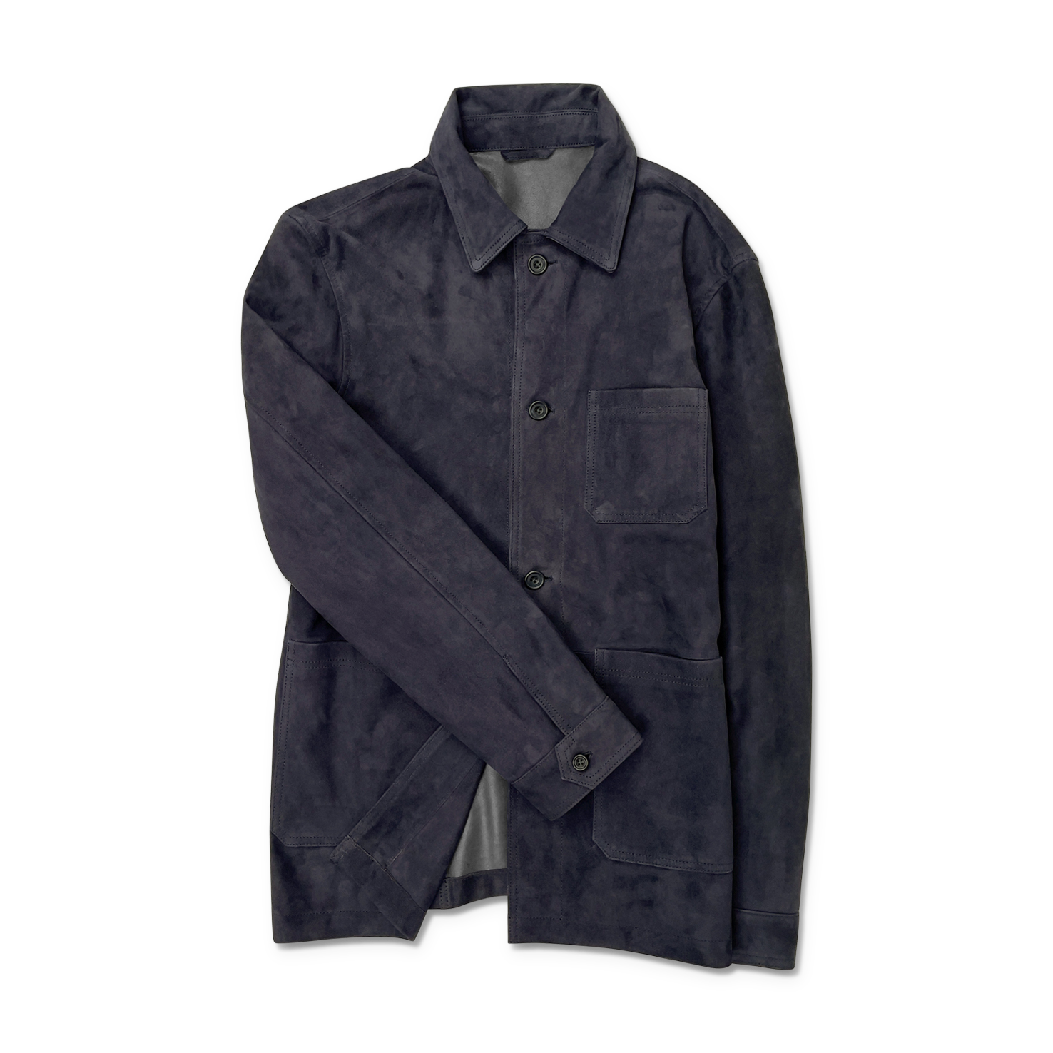 Worker Jacket In Blue Suede
