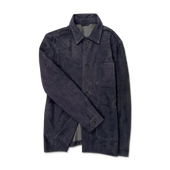 Worker Jacket in Navy Blue Suede