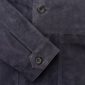 Worker Jacket In Blue Suede