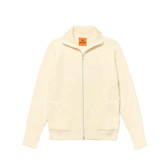 Navy Full-Zip Pockets Off-White