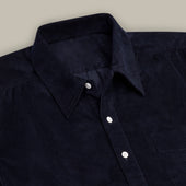 Corduroy Shirt With Inverted Pleat In