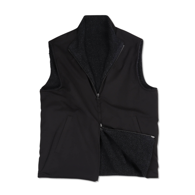 Technical Zip Gilet in Black