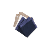 Knitted Pocket Square in Navy Silk
