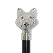 Fws2 Nickel Finish Fox Head Walking Stick