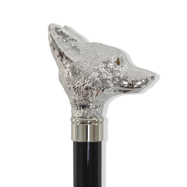 FWS2 Nickel Finish Fox Head Walking Stick (NEW 2026)