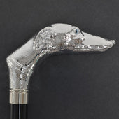 Fws2 Nickel Finish Greyhound Head Walking Stick