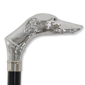 FWS2 Nickel Finish Greyhound Head Walking Stick (NEW 2026)