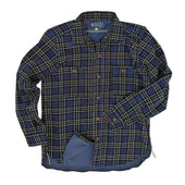 Nixon Shirt - Navy Printed Plaid Corduroy - Warehouse - Last One - Size Medium
