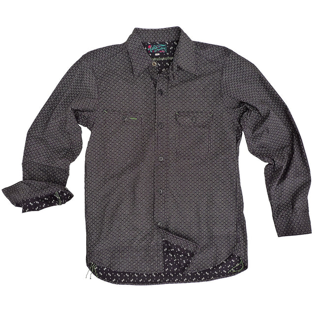 Nixon Shirt - Black Double "Calico" Twill - Warehouse