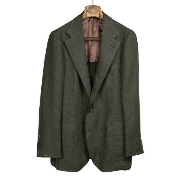 x Sartoria Carrara: ultra-light unlined sport coat in olive linen hopsack