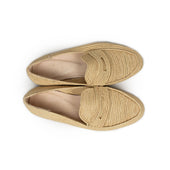 Handmade Moroccan Raffia Penny Loafers Natural