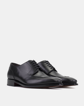 Norwegian Black Derby with Half-Rubber Soles - 722