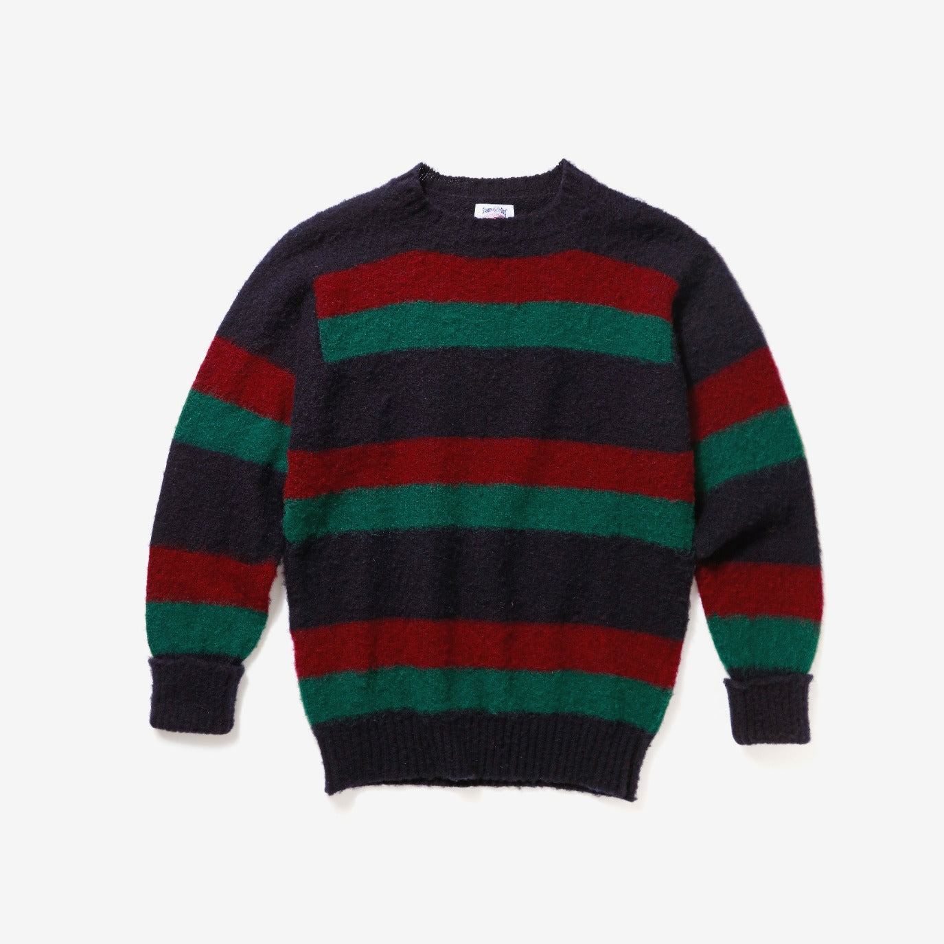 J. Press Shaggy Dog Sweater - Blue/Bordeaux/Green Stripe (FINAL SALE)