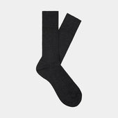 Dark Grey Ribbed Regular Socks