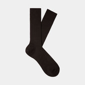 Dark Brown Ribbed Regular Socks
