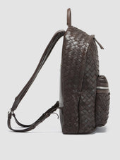 ARMOR 04 - Brown Woven Leather Backpack