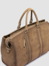 QUENTIN 009 - Taupe Suede Bag