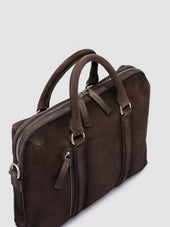 Quentin 019 Dark Brown Suede Briefcase