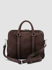 Quentin 019 Dark Brown Suede Briefcase