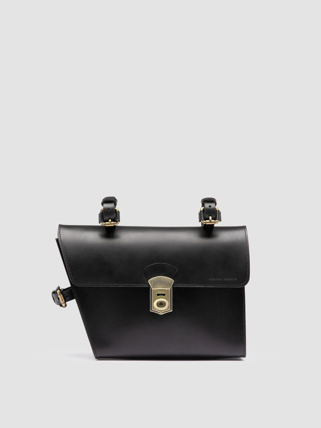 OC BIKE 001 - Black Leather Bike Bag