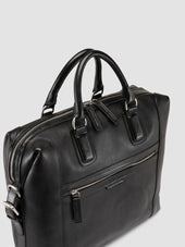JULES 007 - Black Leather Briefcase